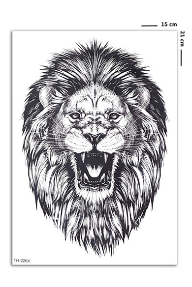 Aslan Büyük Dövme Geçici Tattoo
