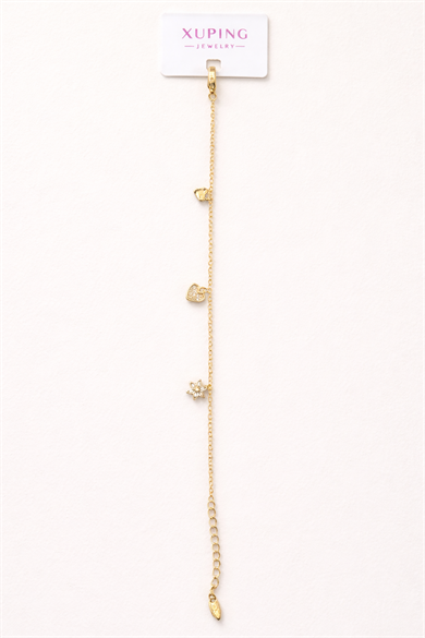 Altın Renk Taş Detaylı Çelik Xupıng VİP Bileklik