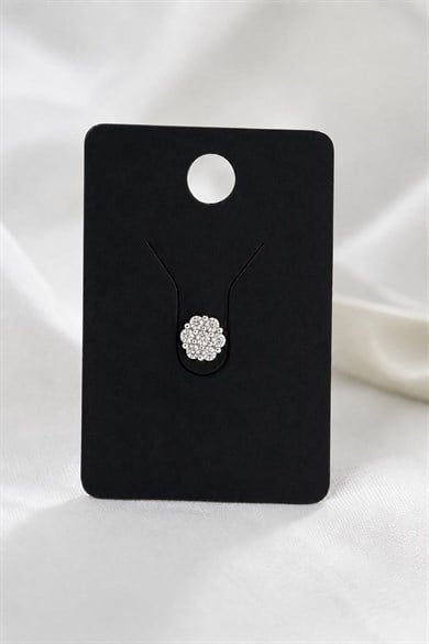Gümüş Renk  Taşlı Cerrahi Çelik Tragus/Kıkırdak Küpe/Piercing (Tek)