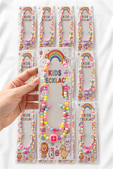 12li Karışık Figürlü Çocuk  Kolye/Bileklik Set