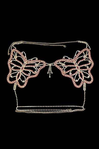 Altın Renk Taşlı Bikini Üstü /Bralet /Vücut Aksesuarı