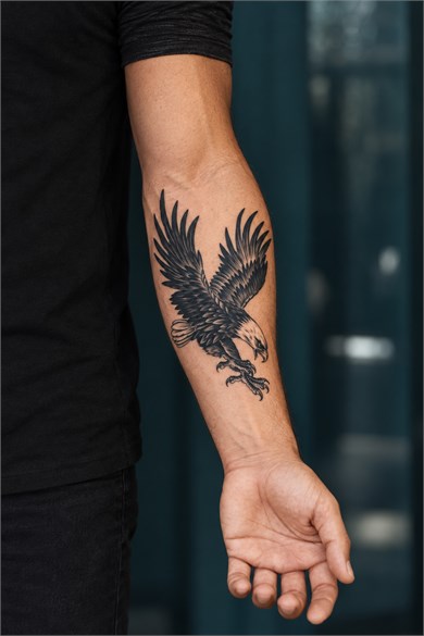Kartal Sonradan Kararan Yarı Kalıcı Geçici Dövme Tattoo