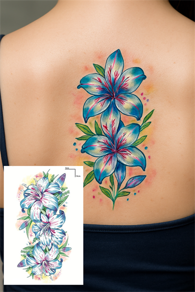 Geçici Çiçek Figürlü Dövme Tattoo