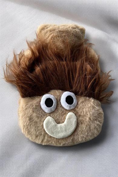 Kahverengi Canavar Figürlü Peluş Sıcak Su Torbası