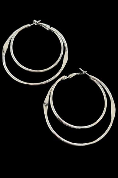 Gümüş Renk Halka Küpe (Çift)