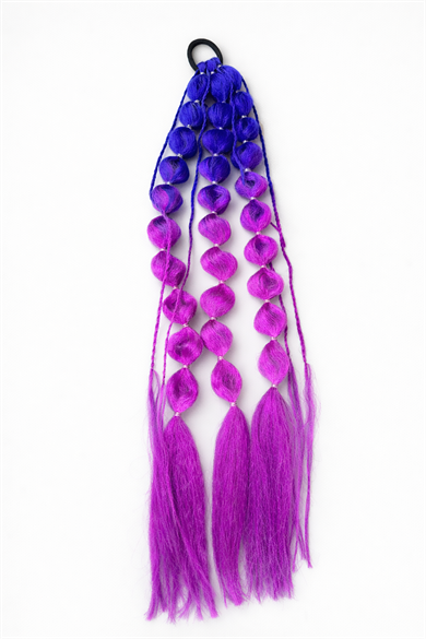 Mor Renk Saç Detaylı Lastik Toka