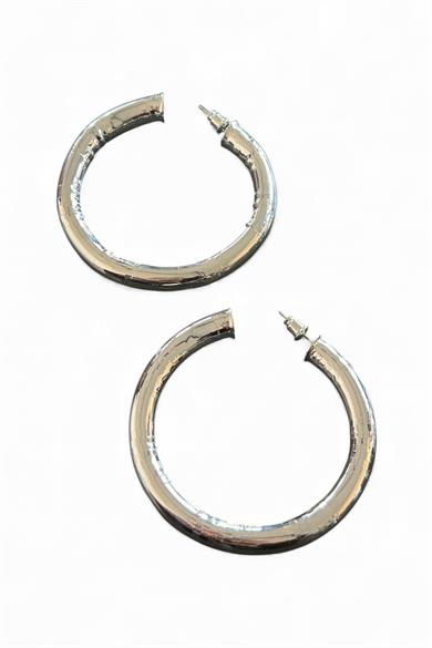 Gümüş Renk Halka Küpe (Çift)