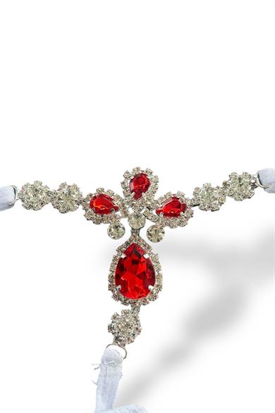 Beyaz Renk Taş Detaylı Tanga