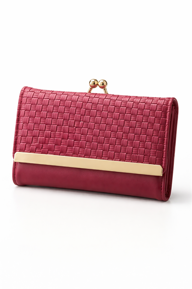 Bordo Renk Kadın Cüzdan/ Kartlık