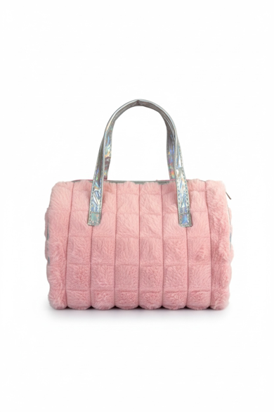 Pembe Renk Peluş Makyaj Çantası 