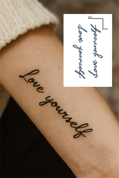 Yazılı 12 Saat Sonra Kararan Geçici Mini Dövme Tattoo