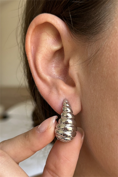 Gümüş Renk Çelik Küpe (Çift)