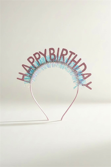 Pembe Renk Happy Birthday Yazılı Taç