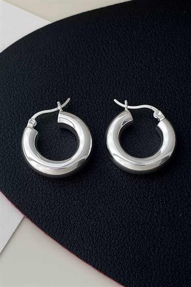 Gümüş Renk Halka Küpe 20Mm (Çift)