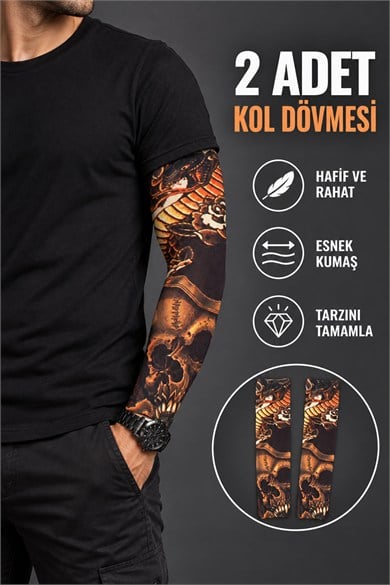 Karışık Renk Ve Desenli Giyilebilir Dövme Sleve (Çift)