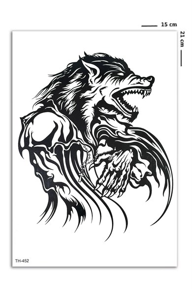 Kurt Büyük Dövme Geçici Tattoo