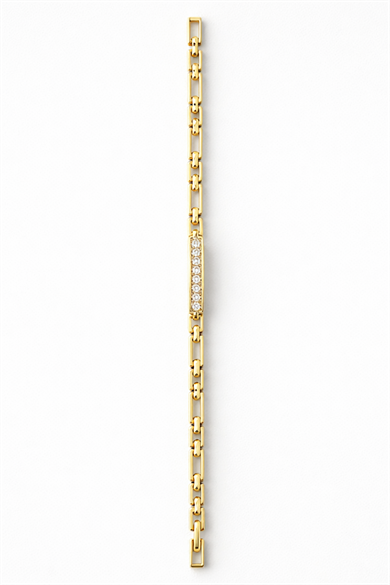 Altın Renk Taş Detaylı Çelik Xupıng VİP Bileklik