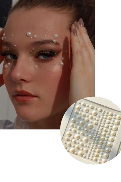 İncili Vücut, Saç Ve Yüz Taşı/ Yapışkanlı İncili Yüz Sticker