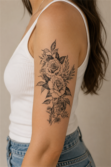 Çiçek Dövme Geçici Dövme Tattoo