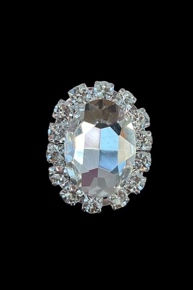 Gümüş Renk Taş Detaylı Tasarım Ayarlanabilir Yüzük