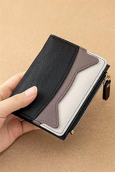 Siyah Renk Kadın Deri Cüzdan/Kartlık