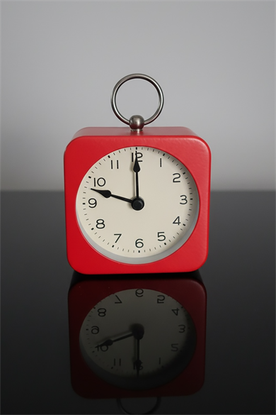 Kırmızı Renk Dekoratif Işıklı Alarmlı Yuvarlak Masa Saati