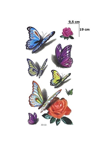 Kelebekler Geçici Dövme Tattoo