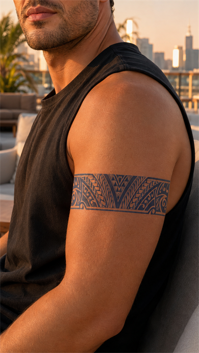 Maori Şerit Sonradan Kararan Yarı Kalıcı Geçici Dövme Tattoo