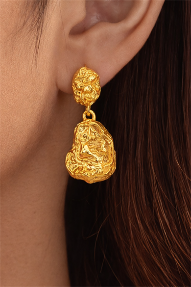 Altın Renk Çelik Küpe (Çift)