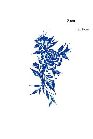 Çiçek Sonradan Kararan Yarı Kalıcı Geçici Dövme Tattoo