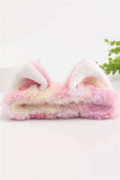 Karışık Renk Kulak Figürlü Peluş Saç Bandı