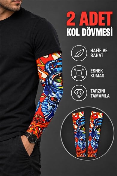 Karışık Renk Ve Desenli Giyilebilir Dövme Sleve (Çift)