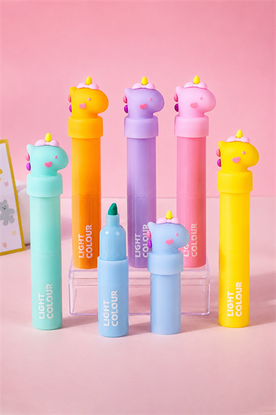 Karışık Renk 6lı Unicorn Figürlü Fosforlu Kalem Set