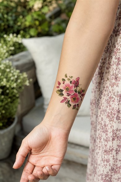 Çiçek Dövme Mini Geçici Dövme Tattoo