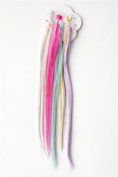 6lı Karışık Renk Saç Detaylı Mandal Toka