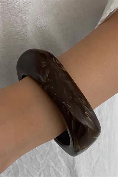 Kahverengi Renk Kemik Mika Bileklik