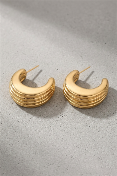 Altın Renk Çelik Küpe (Çift)