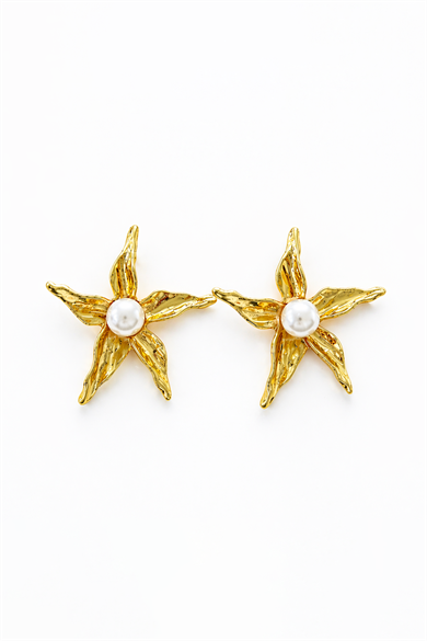 Altın Renk Yıldız Figürlü Küpe (Çift)