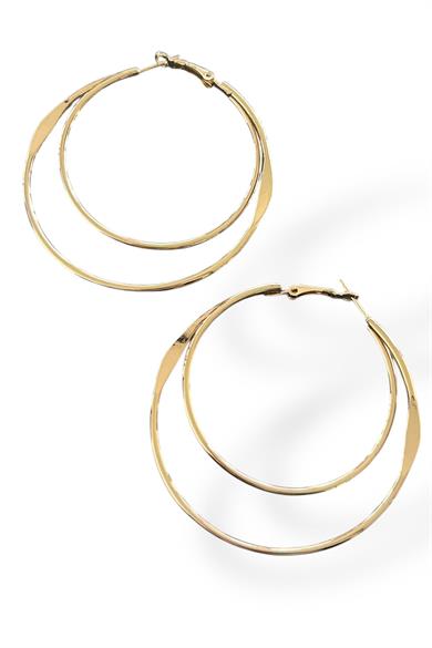 Altın Renk Halka Küpe (Çift)