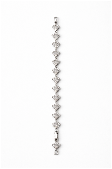 Gümüş Renk Taş Detaylı Çelik Xupıng VİP Bileklik