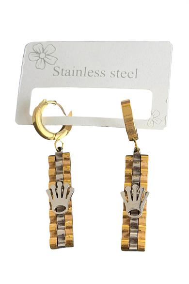 Altın Renk El Figürlü Çelik Küpe (Çift)