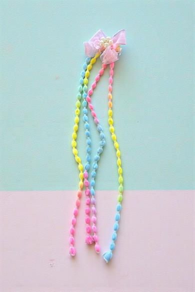 Karışık Renk Kurdele Figürlü Sallantılı Çocuk Yan Toka