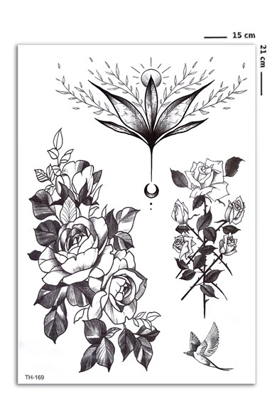  Çiçek Geçici Dövme Tattoo