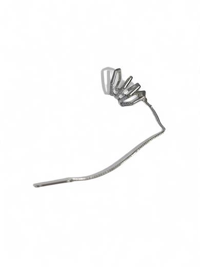 Gümüş Renk Sallantılı 14K Altın Kaplama TX Ear Cuff (Tek)