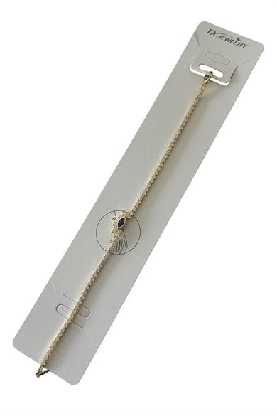 Altın Renk Göz Detaylı Taşlı 14K Altın Kaplama Tx Bileklik