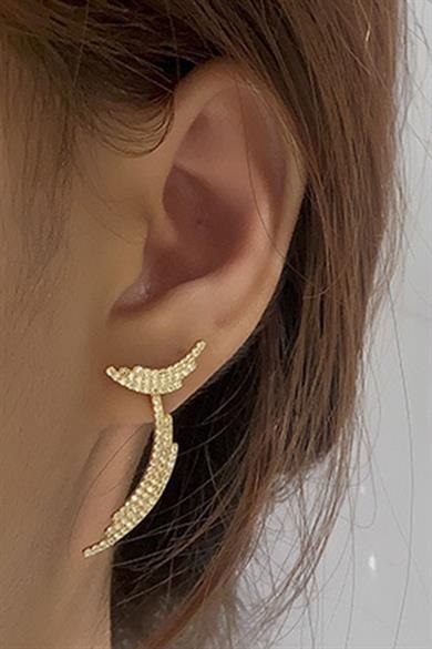 Altın Renk Taş Detaylı YSX Küpe 