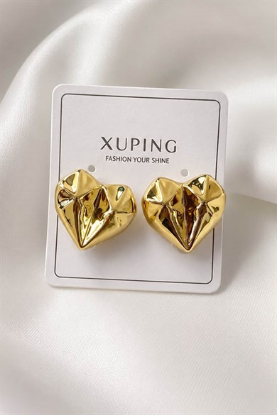 Altın Renk Kalp Figürlü    Xuping Küpe (Çift)