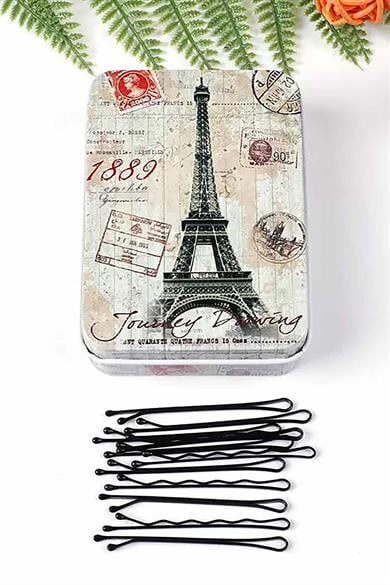 100lü Siyah Renk Metal Kutulu Tel toka