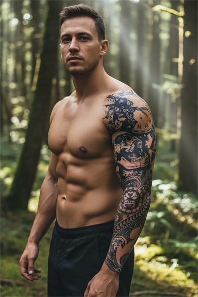 Temporary draft and clock arm tattoo tattoo