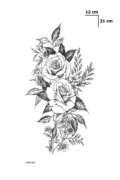 Çiçek Dövme Geçici Dövme Tattoo